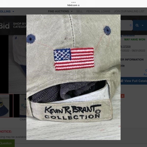 Kevin Brant Tan Blue Outdoor Fishing Collection Hat Cap - Picture 3 of 3